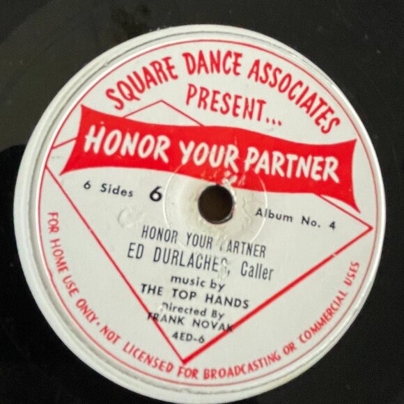 3 Records - Honor Your Partner Square Dances 78RPM 12” Ed Durlacher - Vintage - Picture 15 of 16